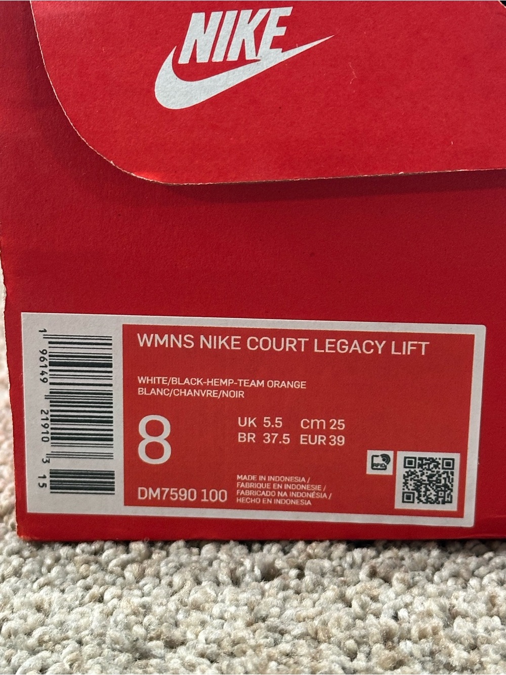 Nike Court Legacy Lift Shoes Women’s Size 8 - Picture 7 of 8